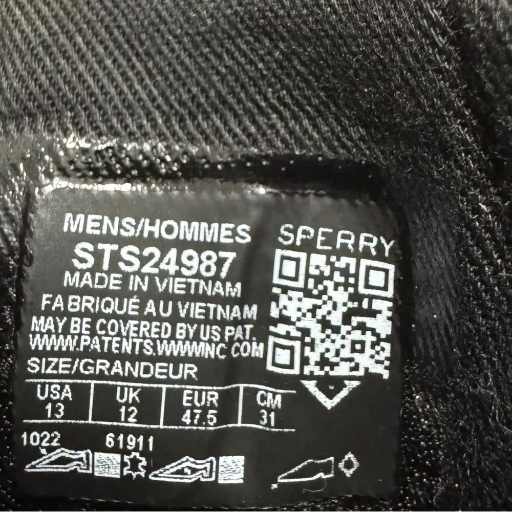 Sperry SeaCycled Bahama II Baja Sneakers 13 Black Canvas Coastal Casual Style